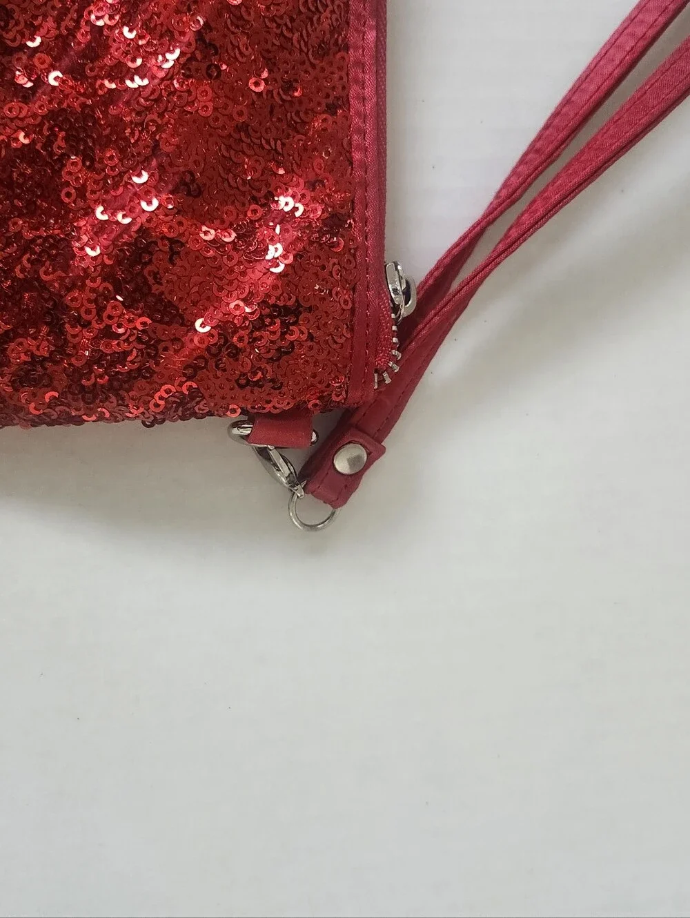 Red Sequin Wristlet Clutch